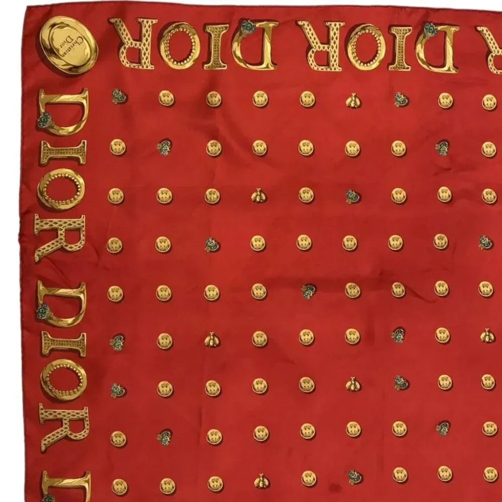 183331BG (S4) Christian Dior Scarf Jewelry Pattern Multicolor Silk - Picture 4 of 9